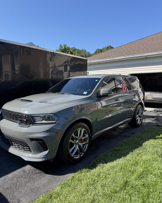 Gray Dodge Durango after a detail